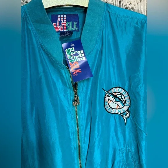 Vintage 90s FLORIDA MARLINS MLB Baseball “JH SILK” Windbreaker embroidered - Picture 6 of 8